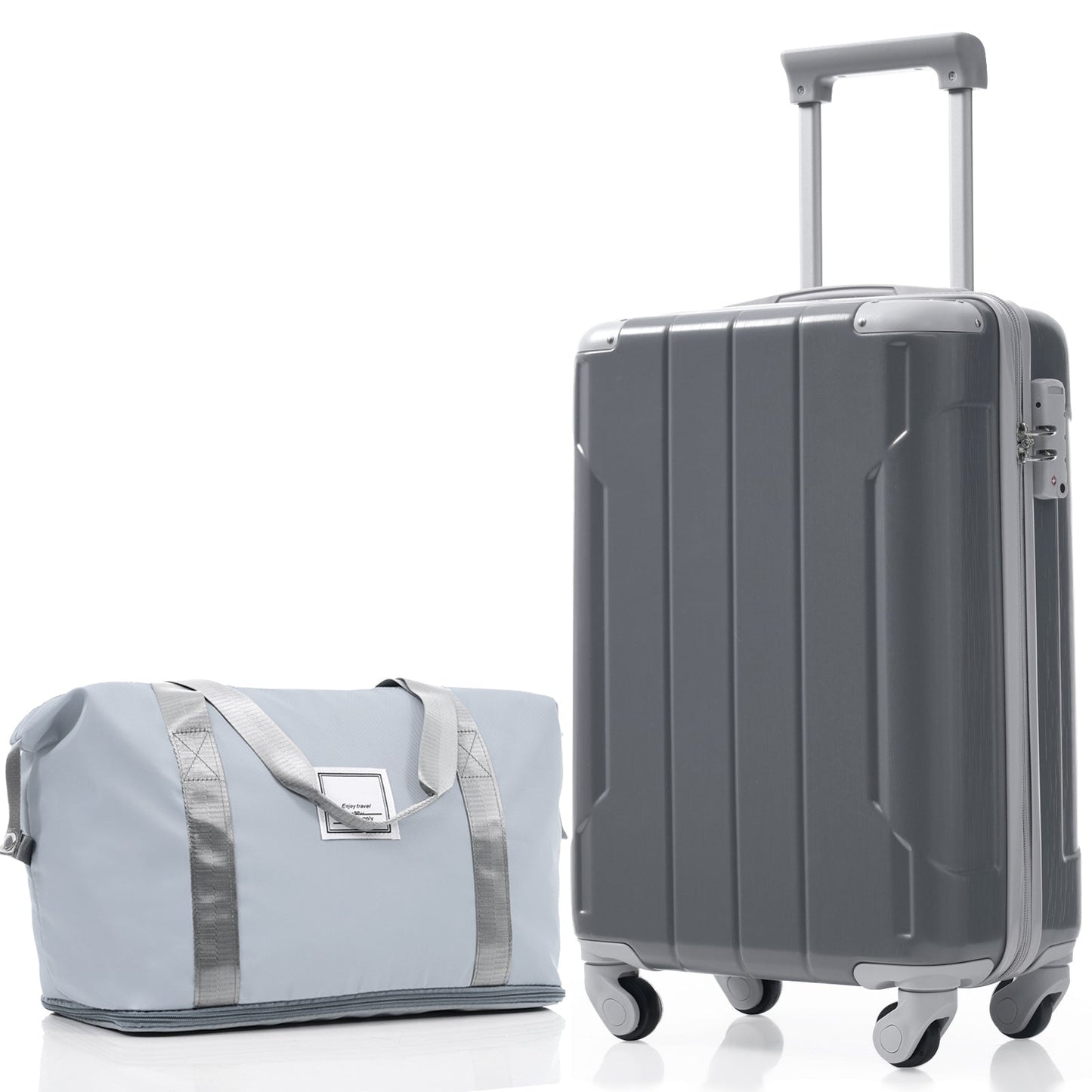 Luggage Set Black Brown ABS for travel organization