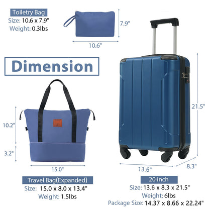 Luggage Set Black Brown ABS for travel organization