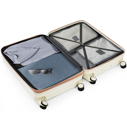 Luggage Set Light Gray ABS for travel organization