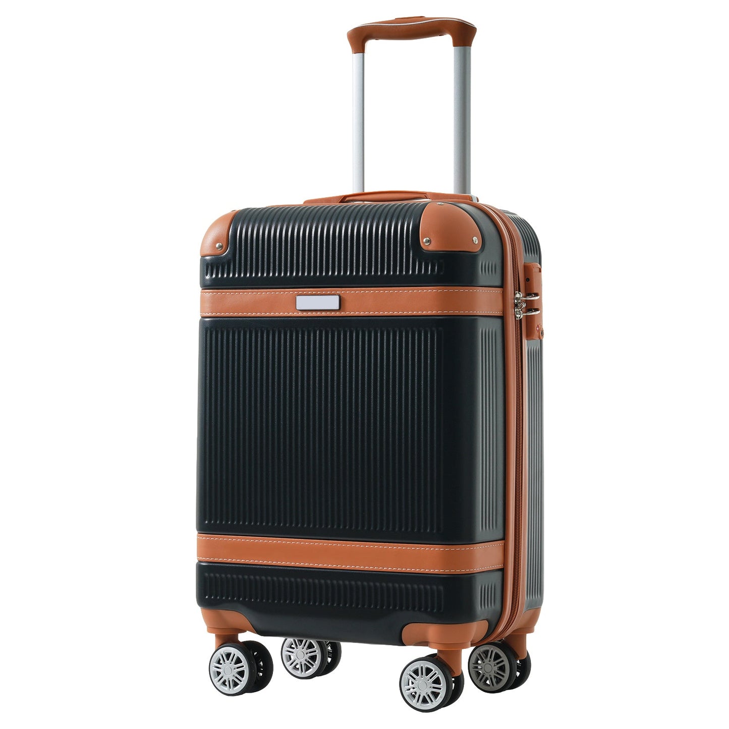 Black and Copper and Cream 3-Piece ABS Hardshell Carry-On Luggage Set