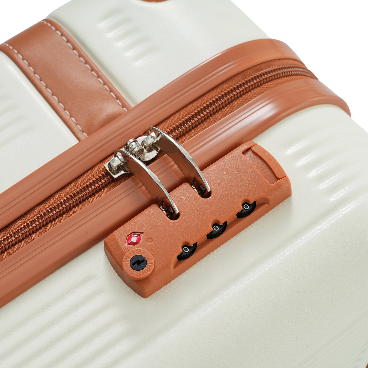 Black and Copper and Cream 3-Piece ABS Hardshell Carry-On Luggage Set