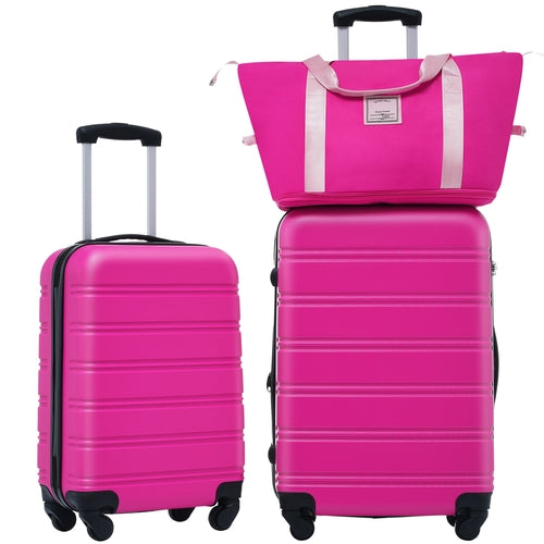 Luggage Set Brown+White ABS for travel organization