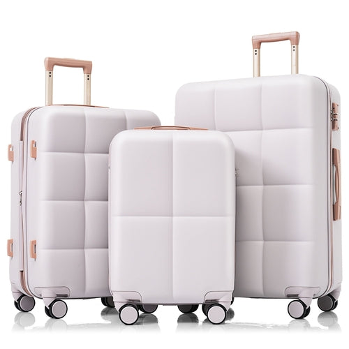 Luggage Set Light Gray ABS for travel organization