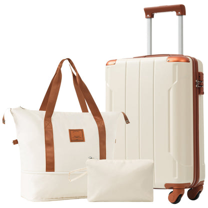 Luggage Set Black Brown ABS for travel organization