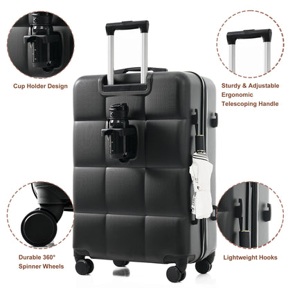 Luggage Set Light Gray ABS for travel organization