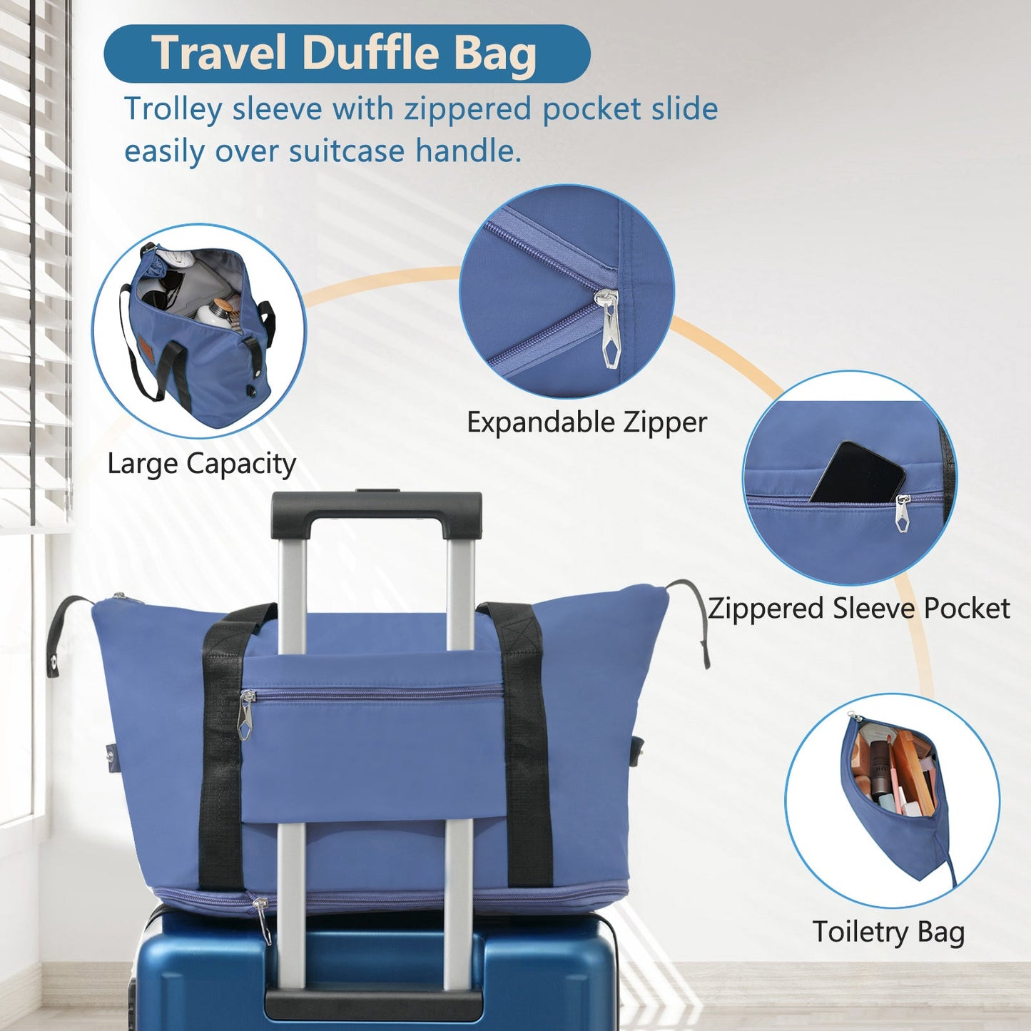 Luggage Set Black Brown ABS for travel organization