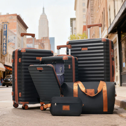 5-Piece ABS Hardshell Carry-On Luggage Set with Spinner Wheels,