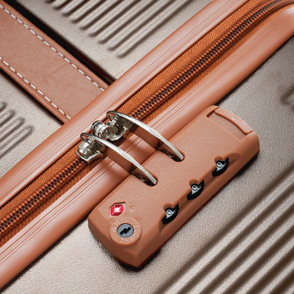 Black and Copper and Cream 3-Piece ABS Hardshell Carry-On Luggage Set
