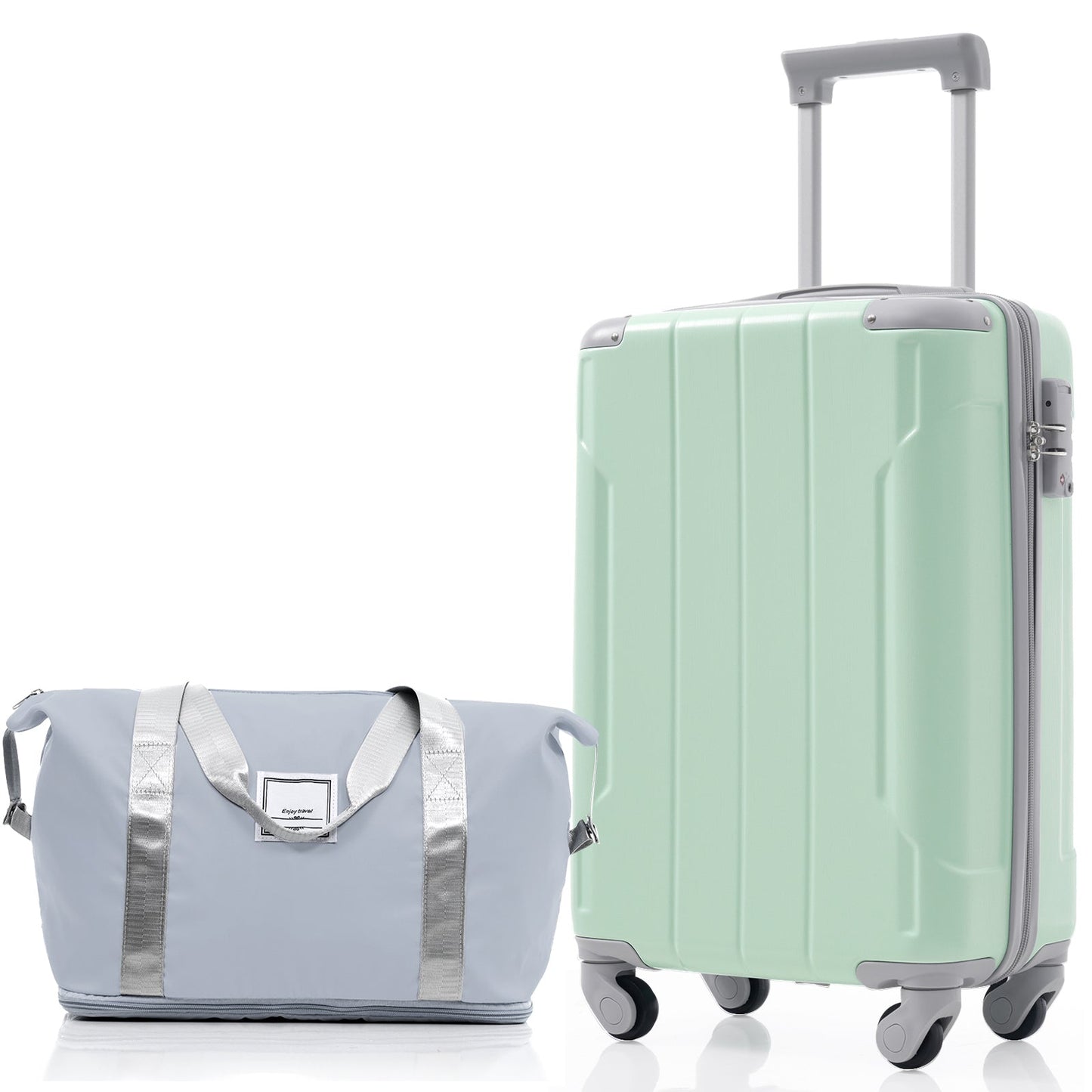 Luggage Set Black Brown ABS for travel organization