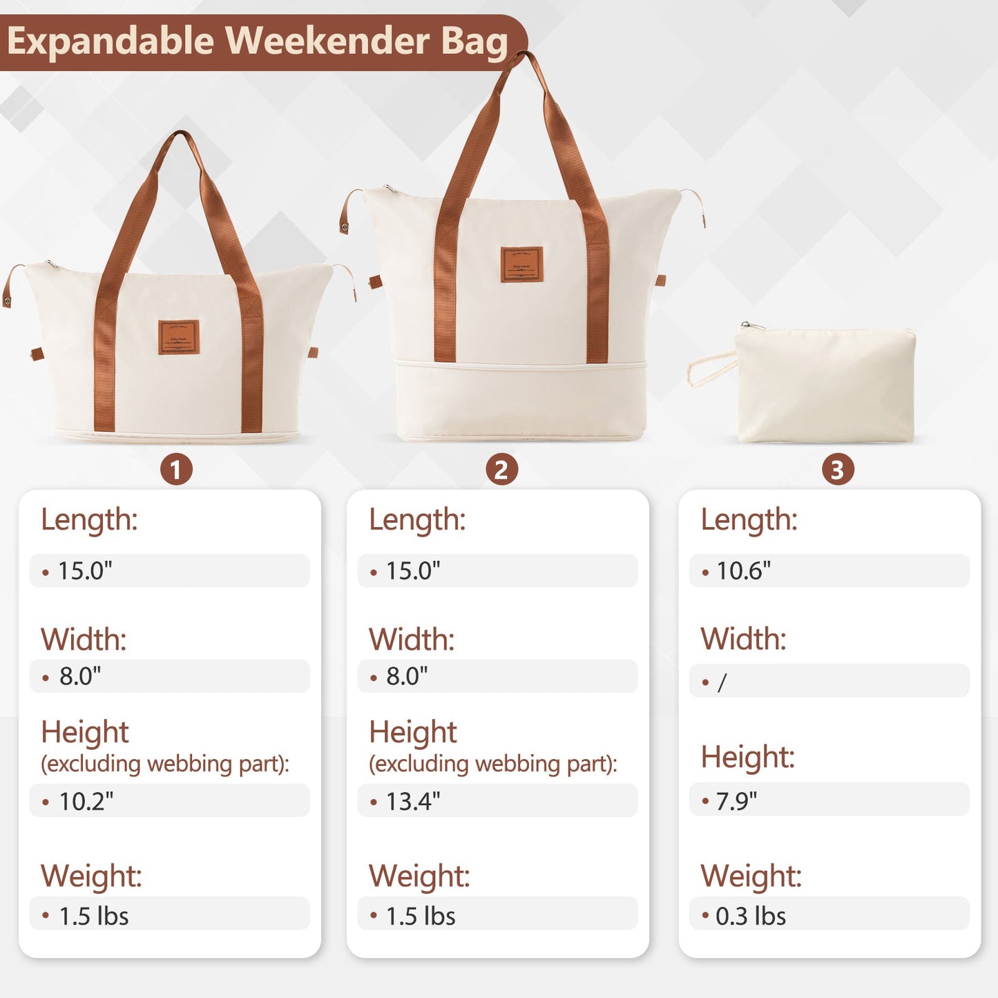 Luggage Set Black Brown ABS for travel organization