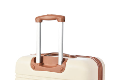 Luggage Set Brown+White ABS for travel organization
