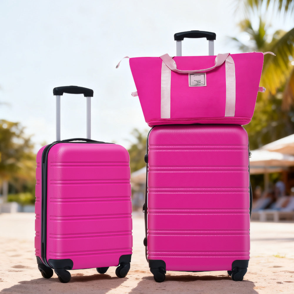 Luggage Set Brown+White ABS for travel organization