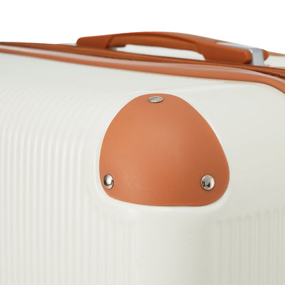 Black and Copper and Cream 3-Piece ABS Hardshell Carry-On Luggage Set