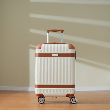 Black and Copper and Cream 3-Piece ABS Hardshell Carry-On Luggage Set